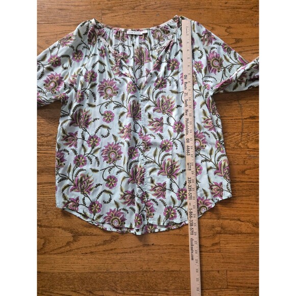 Roller Rabbit Womens Boho Popover Blouse Floral Print Size Medium - Picture 6 of 6